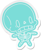 autocollant de dessin animé kawaii mignon squelette mort png