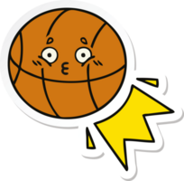 sticker van een schattige cartoonbasketbal png