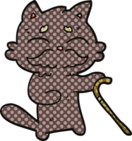comic book style cartoon old cat png
