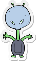 Aufkleber eines Cartoon-Weltraum-Aliens png