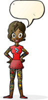 cartoon woman with heavy tattoos with speech bubble png