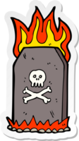 sticker of a cartoon spooky grave png