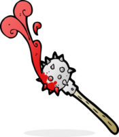 hand drawn cartoon bloody medieval mace png