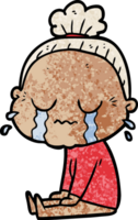 cartoon crying old lady png