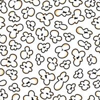 Pop corn pattern for packaging snacks. Popcorn fluffy flakes pattern. Popcorn Background pattern. doodle popcorn. popcorn seamless pattern background. vector