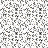 Pop corn pattern for packaging snacks. Popcorn fluffy flakes pattern. Popcorn Background pattern. doodle popcorn. popcorn seamless pattern background. vector