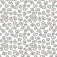 Pop corn pattern for packaging snacks. Popcorn fluffy flakes pattern. Popcorn Background pattern. doodle popcorn. popcorn seamless pattern background. vector