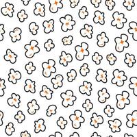 Pop corn pattern for packaging snacks. Popcorn fluffy flakes pattern. Popcorn Background pattern. doodle popcorn. popcorn seamless pattern background. vector