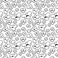 Pop corn pattern for packaging snacks. Popcorn fluffy flakes pattern. Popcorn Background pattern. doodle popcorn. popcorn seamless pattern background. vector