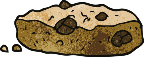 tecknad doodle choclate chip cookie png