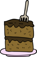 hand drawn doodle style cartoon slice of cake png