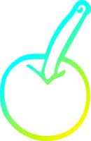 cold gradient line drawing of a cartoon cherry png