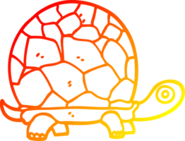calentar degradado línea dibujo de un dibujos animados tortuga png