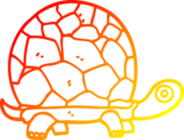 warm gradient line drawing of a cartoon tortoise png