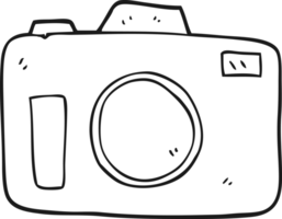 hand drawn black and white cartoon camera png