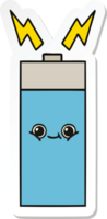 autocollant d'une batterie de dessin animé mignon png