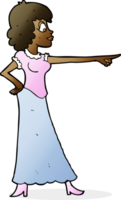 cartoon woman pointing finger png