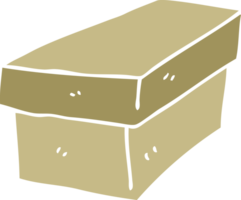 caja de cartón de dibujos animados de estilo de color plano png