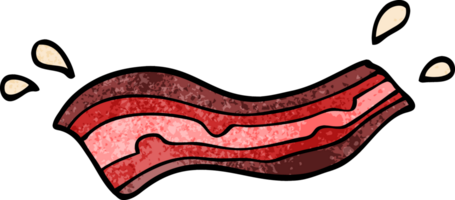 dessin animé doodle bacon grésillant png