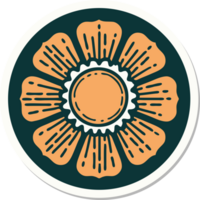 sticker of tattoo in traditional style of a flower png