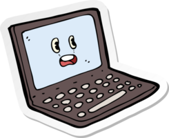 sticker of a cartoon laptop computer png