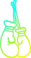 cold gradient line drawing of a cartoon boxing gloves png