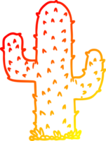 warm helling lijn tekening van een tekenfilm cactus png