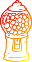 warm gradient line drawing of a gumball machine png