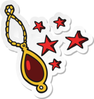 sticker of a cartoon magical pendant png