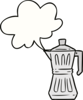 tekenfilm espresso maker met toespraak bubbel png