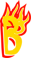 tecknad serie flammande brev png