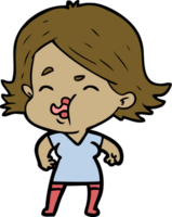 cartoon girl pulling face png