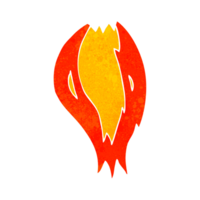 hand retro cartoon rocket ship flames png