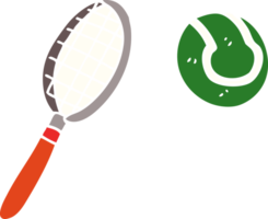 racchetta e palla da tennis di doodle del fumetto png