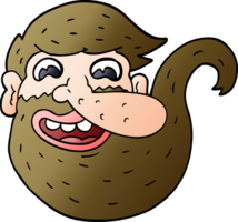 homme barbu doodle dessin animé png