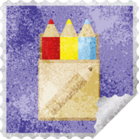 pack of coloring pencils graphic square sticker stamp png