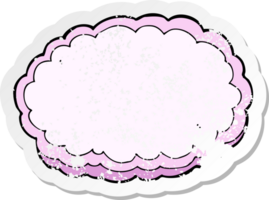 retro distressed sticker of a cartoon decorative cloud png