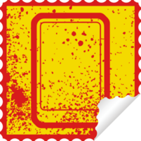 distressed sticker icon illustration of a tablet computer png