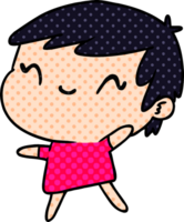 cartoon illustration of a cute kawaii girl png