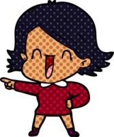 cartoon laughing woman pointing png