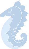 hippocampe de dessin animé de style plat couleur png