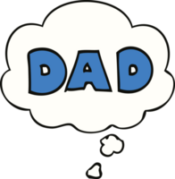 cartoon word dad with thought bubble png