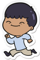 sticker of a cartoon happy boy png