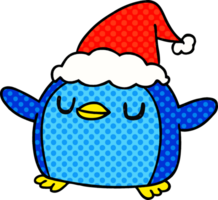 main tiré Noël dessin animé de kawaii manchot png