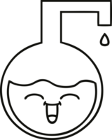 line drawing cartoon of a science experiment png