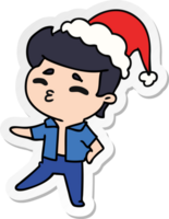 hand- getrokken Kerstmis sticker tekenfilm van kawaii jongen png