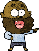 cartoon crazy happy man with beard png