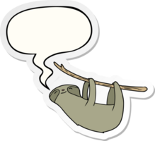 cartone animato bradipo con discorso bolla etichetta png