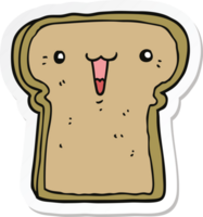 sticker of a cute cartoon toast png