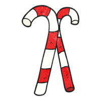 hand textured cartoon candy canes png